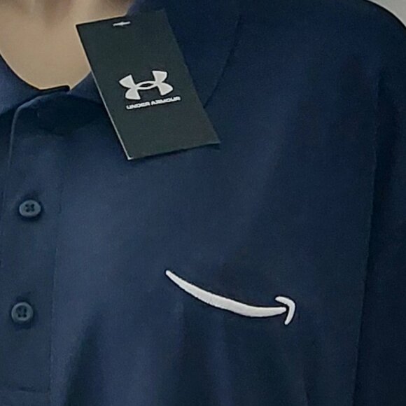 NWT Under Armour Men's 3XL Performance Corp Polo Shirt Navy Blue  4-Way Stretch - Picture 6 of 9